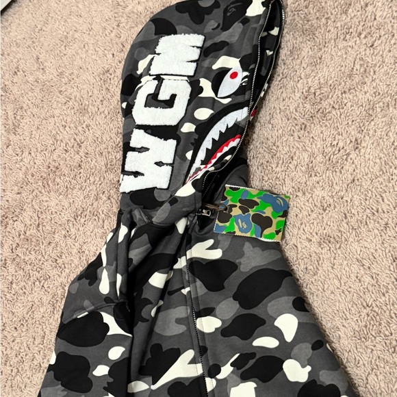 A Bathing Ape Shark Camo Hoodie - Picture 2 of 7